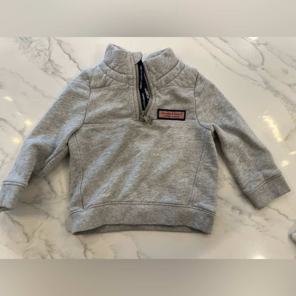 Vineyard Vines Kids Gray Quarter-Zip Sweatshirt